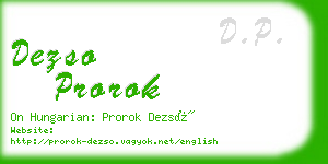 dezso prorok business card